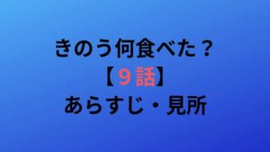 きのう何食べた?|9話の動画無料配信まとめ【見逃し/見放題】